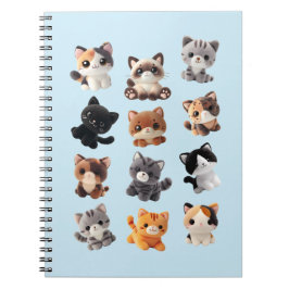 Caderno Espiral Coleção de Brinquedos de Push de Cat