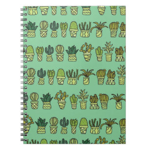 Caderno Espiral Coleção De Cactus: Conjunto De Portas Desenhado À