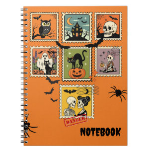 Caderno Espiral Coleção de Carimbo do Vintage Halloween