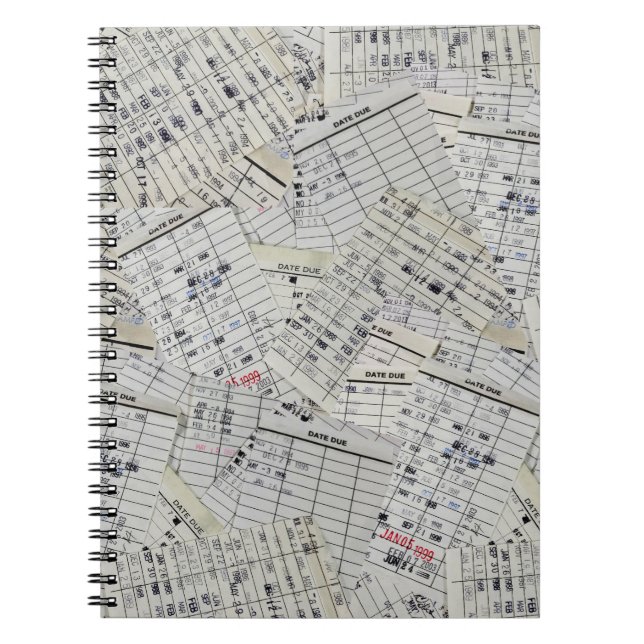 Caderno Espiral Coleção de Cartão de Biblioteca Antigo (Frente)