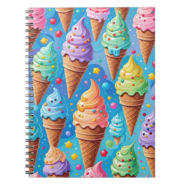 Caderno Espiral Coleção de Cones de Sorvete de Verão
