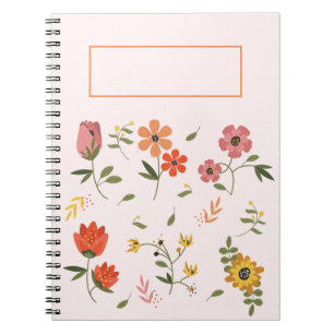 Caderno Espiral coleção de flores