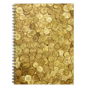 Caderno Espiral Coleção de Moedas Douradas Antiga