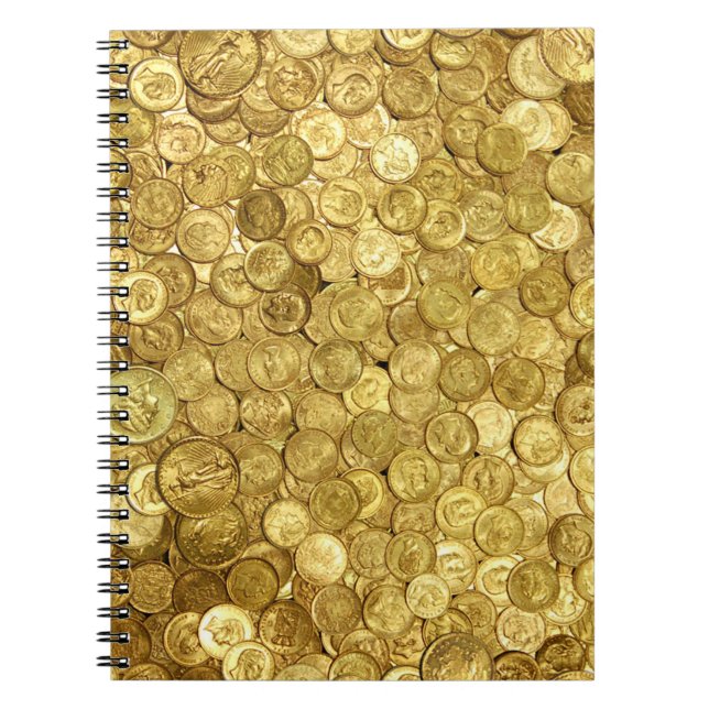 Caderno Espiral Coleção de Moedas Douradas Antiga (Frente)