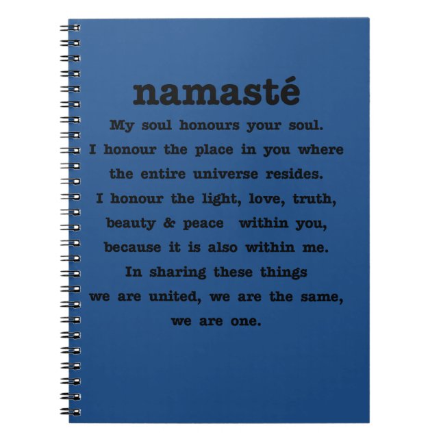 Caderno Espiral Coleção de Namaste (Frente)