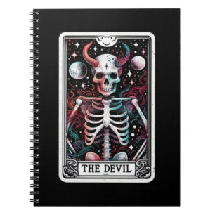 Caderno Espiral Coleção de Notebooks com Cartão Tarot do Diabo