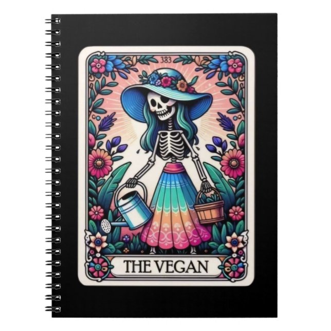 Caderno Espiral Coleção de Notebooks com Placa Tarot Vegan (Frente)