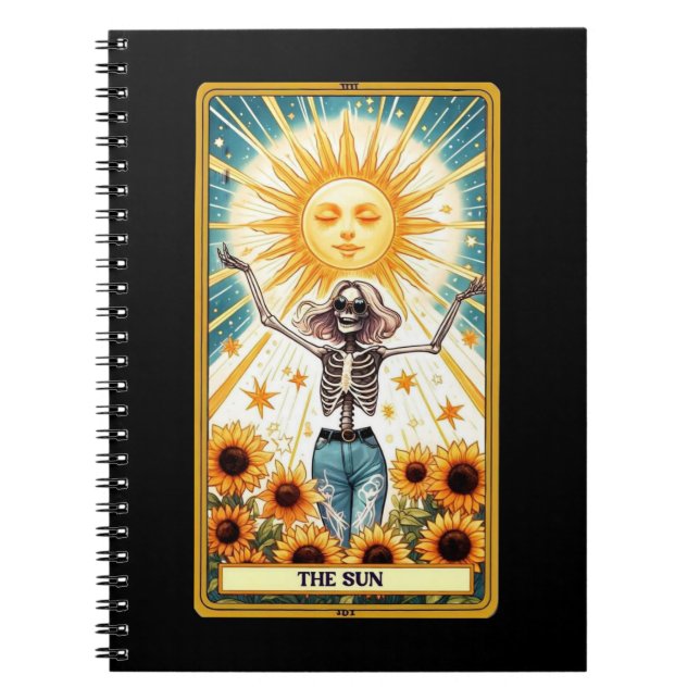 Caderno Espiral Coleção de Notebooks Sun Tarot Card (Frente)
