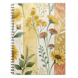 Caderno Espiral Coleção de Padrão Floral Macio