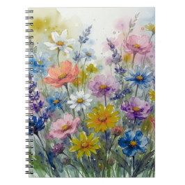 Caderno Espiral Coleção de Padrão Floral Suave
