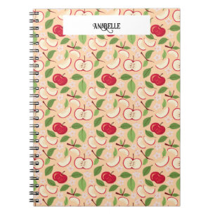 Caderno Espiral Coleção de Padrões da Cesta de frutas - Maçãs