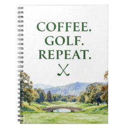 Caderno Espiral Coleção de Papelaria de Golfe | Aquarela Premium