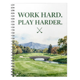 Caderno Espiral Coleção de Papelaria de Golfe | Aquarela Premium