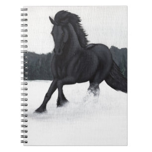 Caderno Espiral Coleção do cavalo da neve