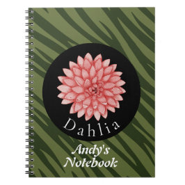 Caderno Espiral Coleção personalizada da flor Dahlia