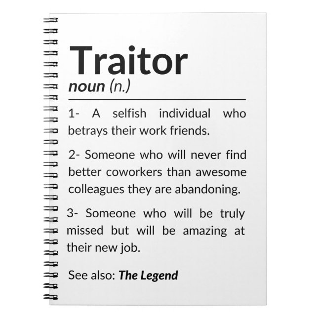 Caderno Espiral Colega de despedida engraçado, colega saindo do tr (Frente)