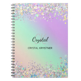 Caderno Espiral Coleta Holográfica Moderna