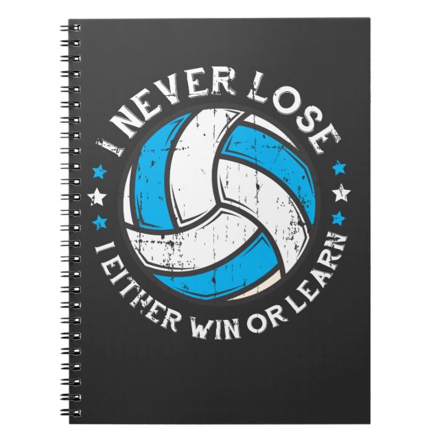 Caderno Espiral Coletor De Motivação De Voleibol Nunca Perder (Frente)