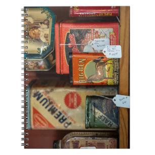 Caderno Espiral Colheita De Tin De Cigarro Vintage
