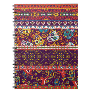 Caderno Espiral Colheita mexicana: design tradicional de colheita.
