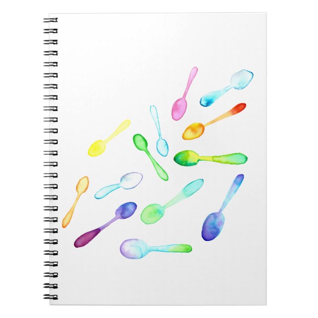 Caderno Espiral Colher das Colunas de Aquarela (Frente)