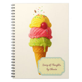 Caderno Espiral Colher de Pensamentos – Sorvete Personalizado