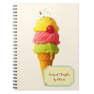Caderno Espiral Colher de Pensamentos – Sorvete Personalizado