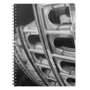 Caderno Espiral Coliseu romano com desenhos arquitetônicos