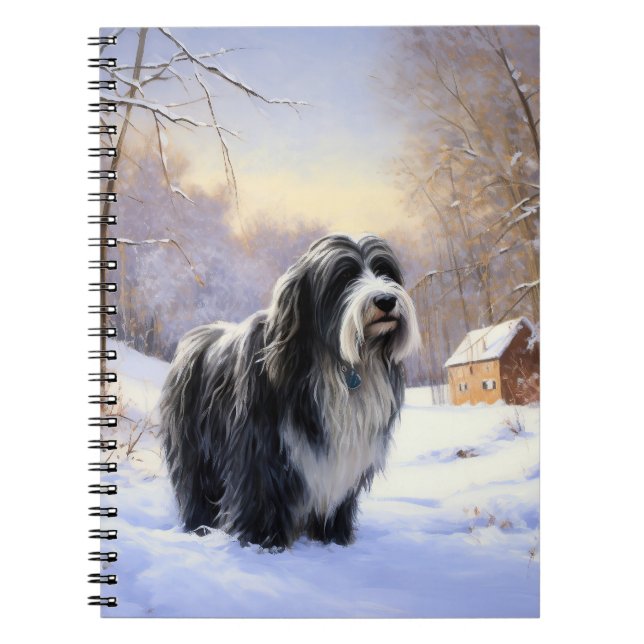 Caderno Espiral Collie, deixe nevar o Natal (Frente)