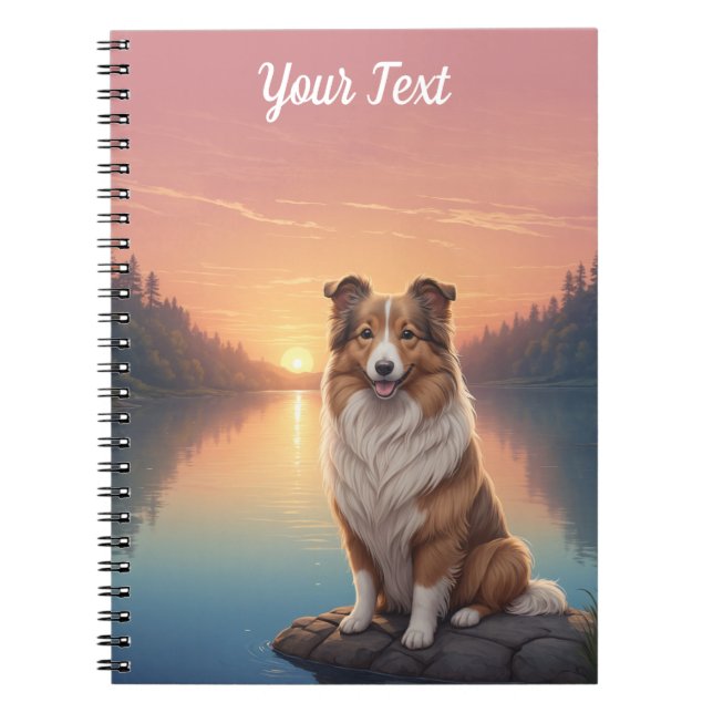 Caderno Espiral Collie por Lago (Frente)