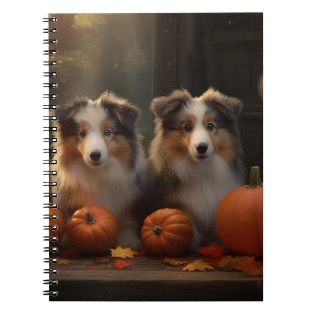 Caderno Espiral Collie Puppy Autumn Delight Pumpkin (Frente)