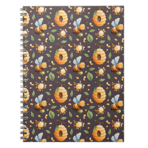 Caderno Espiral 🐝🍯Colmeia de Abelhas Diário da Natureza