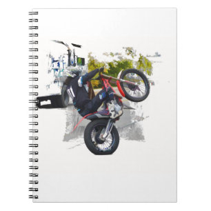 Caderno Espiral Coloque seu gás em Motocross Stunt Biker