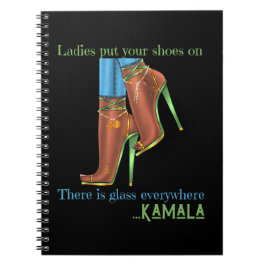 Caderno Espiral Coloque suas calçados em senhoras, há vidro em tod
