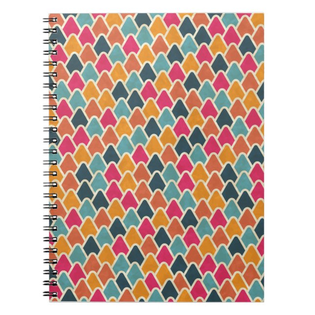 Caderno Espiral Color Pop Geometric Design – Modern Abstract Style (Frente)