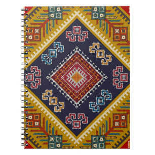 Caderno Espiral Coloração clássica de moda de vintagem geométrica