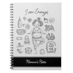 Caderno Espiral Coloração da mãe de ioga branca