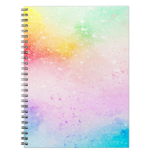 Caderno Espiral Coloração d'água abstrato de arte em segundo pl