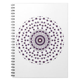Caderno Espiral Coloração rosa rosa do caleidoscópio circular dese