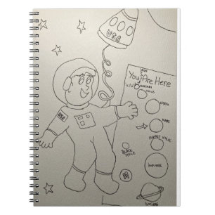 Caderno Espiral Colore seu próprio astronauta