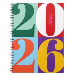 Caderno Espiral Colorful Bold Year Blocks Custom Title