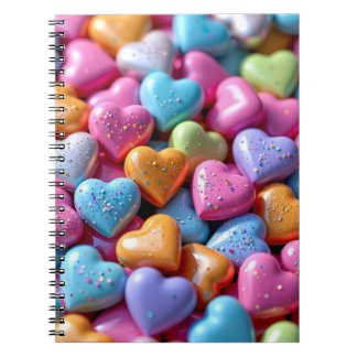 Caderno Espiral Colorful Candy Love Hearts