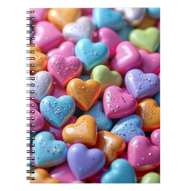 Caderno Espiral Colorful Candy Love Hearts (Frente)