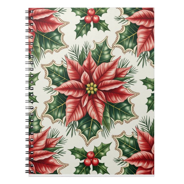 Caderno Espiral Colorful Christmas Notebook – Festive Winter Desig (Frente)