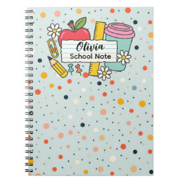 Caderno Espiral Colorful Dot Back to School Supplies
