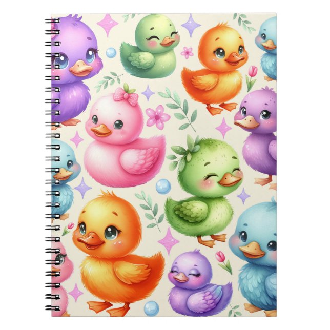 Caderno Espiral Colorful Ducklings (Frente)