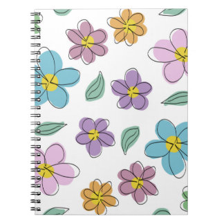 Caderno Espiral Colorful floral print