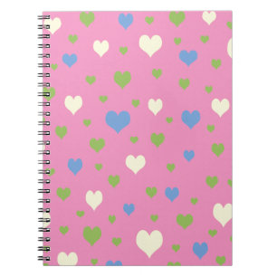 Caderno Espiral Colorful hearts design