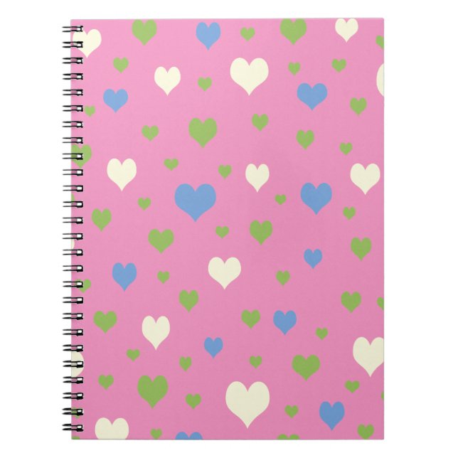 Caderno Espiral Colorful hearts design (Frente)