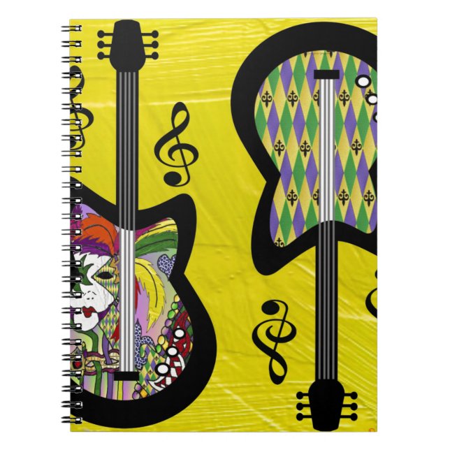 Caderno Espiral Colorful Mardi Gras Guitars (Frente)